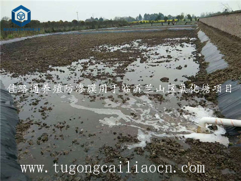 佳路通養(yǎng)殖防滲膜用于臨沂蘭山區(qū)氧化塘項目